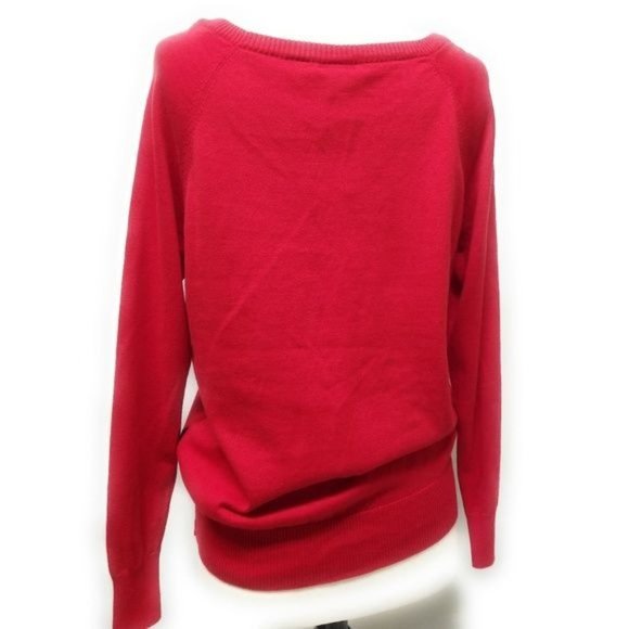 Torrid Bow Print Red Sweater Size 00 M/L Medium Large - Picture 7 of 8